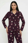 Zivame Farm Lore Knit Cotton Pyjama Set - Plum Purple — thumbnail 5